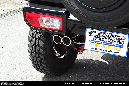 【JC74】ジムニーノマド用 社外リアバンパー専用 左出しツインマフラー