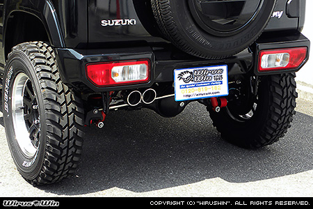 【JC74】ジムニーノマド用 社外リアバンパー専用 左出しツインマフラー